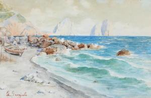 GARGIULO Enrico 1881-1948,From an Italian coast with rocks,Bruun Rasmussen DK 2023-01-02