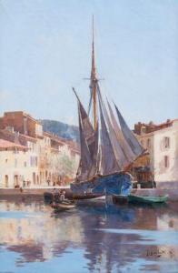 GARIBALDI Joseph 1863-1941,Voilier dans l'angle du port de Cassis,1896,Marambat-Camper FR 2021-04-15