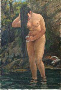 GARIKOW Iwan 1918-1982,Female Standing Bathing Nude,1954,Burchard US 2020-02-23