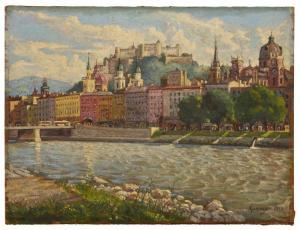 GARIKOW Iwan 1918-1982,View of Salzburg,1949,Burchard US 2015-12-13