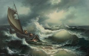 Garin Eugene R. 1922-1994,Sailboat in Stormy Seas,Abell A.N. US 2024-02-21
