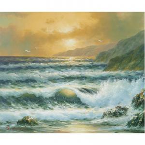 Garin Eugene R. 1922-1994,Waves at Sunset,Clars Auction Gallery US 2021-11-19