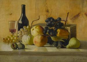 GARINEI Giuseppe 1846,A still life with fruit and wine on a table,1875,Bonhams GB 2015-08-17