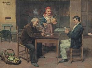 GARINEI Michele 1871-1960,A game of cards,Christie's GB 2013-06-06