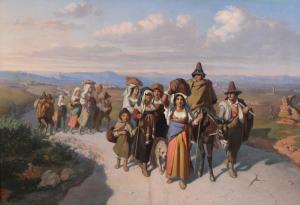 GARIPUY JULES 1817-1893,La salita al santuario del Divino Amore,1846,Antonina IT 2012-10-02