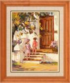 GARIZIO Gian Piero 1931,Two girls on the steps of a whitewashed house,Anderson & Garland 2019-05-23