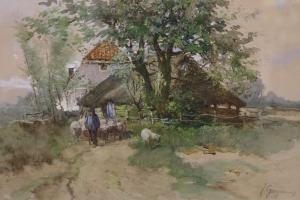 GARJEANNE Johannes Josephus 1860-1930,A Dutch homestead with sheep,Gorringes GB 2021-07-05