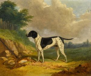 GARLAND William 1857-1882,A pointer in a landscape,1857,Sotheby's GB 2022-04-06