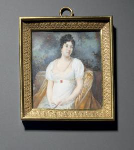 GARNERAY Louis Ambroise,Portrait d'une femme assise dans un parc,1809,Binoche et Giquello 2023-03-31