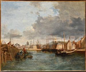GARNERAY Louis Ambroise 1783-1857,Vue du port de Fécamps,Osenat FR 2024-04-07