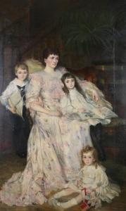 garnett ruth,PORTRAIT OF WOMAN WITH HER THREE CHILDREN,Sloans & Kenyon US 2009-04-24