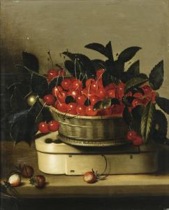 GARNIER Francois 1600-1672,BASKET OF CHERRIES ON A CHIP-WOOD BOX,Sotheby's GB 2017-09-14