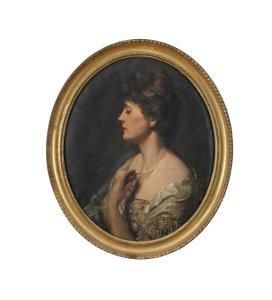 GARRATT Arthur Paine 1873-1955,A bust portrait of the artists wife in profile,Adams IE 2022-06-14