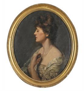 GARRATT Arthur Paine 1873-1955,Bust portrait of the Artist's Wife,Adams IE 2021-10-18