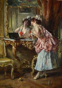 GARRIDO Eduardo Leon 1856-1949,Donna allo specchio,Galleria Pananti Casa d'Aste IT 2024-02-16