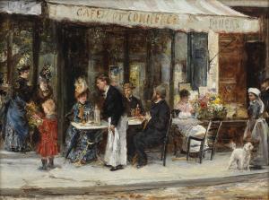 GARRIDO Eduardo Leon 1856-1949,Le Cafe du Commerce, Paris,Bonhams GB 2024-03-20