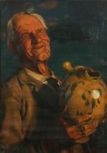 GARRIDO Leandro Ramon,Portrait of a potter with his work,Butterscotch Auction Gallery 2014-07-13