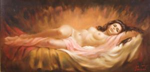 GARRISON Larry 1923-2007,reclining nude,O'Gallerie US 2019-07-15