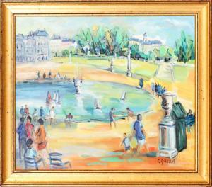GARROS Catherine 1954,Jeux autour de la fontaine,Cannes encheres, Appay-Debussy FR 2023-12-15