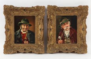 GARTNER Rosemary 1918,pair of portraits of men smoking pipes,Ewbank Auctions GB 2022-03-24