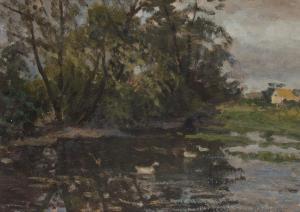 GASIŃSKI Jan 1903-1967,Pond in Chylonia,Desa Unicum PL 2023-07-25