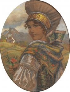 GASPARI Maksim 1883-1980,Young Woman in Folk Costume,1931,Palais Dorotheum AT 2019-06-24