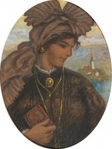 GASPARI Maksim,Young Woman with Prayer Book by the Island of Blej,Palais Dorotheum 2019-06-24