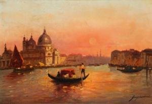 GASPARINI Luigi 1865,Sunset view from Canal Grande in Venice,Bruun Rasmussen DK 2021-10-11