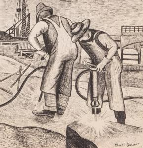 Gassner Mordi 1899-1995,Painting of construction workers,888auctions CA 2017-09-21