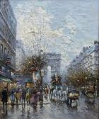 GASTON Johnny 1955,Parisian Street Scene with Horse and Cart,David Duggleby Limited GB 2022-11-12