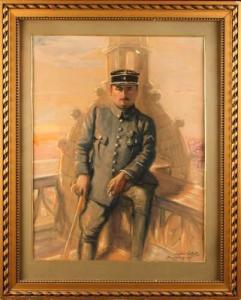 gatelet eugène 1874,Militaire assis sur un parapet,1917,Osenat FR 2009-10-04
