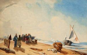 GATKE heinrich 1814-1879,Companion Pieces: Fisher Folk on the Shore,1840,Stahl DE 2013-11-30