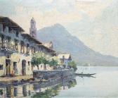 GATTELLI STEFANO 1962,View on a village at an Italian lake,Stahl DE 2007-06-16