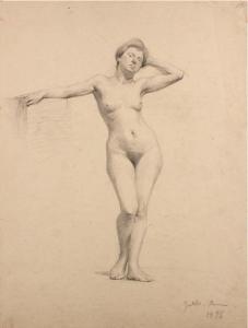 GATTI Arturo 1878-1958,Nudo femminile in piedi,1898,Bertolami Fine Arts IT 2013-06-11