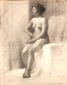 GATTI Arturo 1878-1958,Nudo femminile seduto,1905,Bertolami Fine Arts IT 2013-06-11