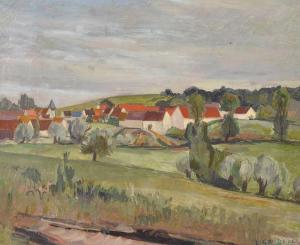 GAUDEAUX Leon 1893-1947,An Open Landscape with a Hamlet in the distance,John Nicholson GB 2018-06-20