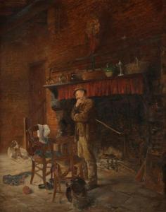GAUDEFROY Alphonse 1845-1936,Le chasseur devant sa cheminée,Ader FR 2020-10-28