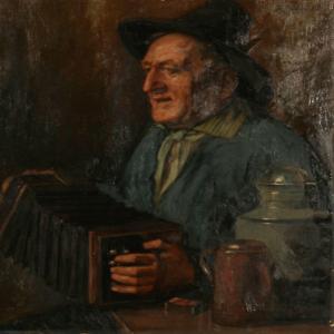 GAUER Bernhard 1882-1955,An accordion player,1922,Bruun Rasmussen DK 2011-06-06