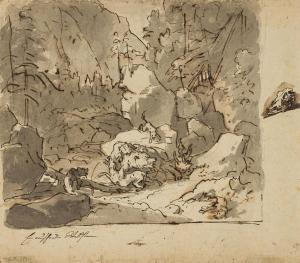 GAUERMANN Friedrich 1807-1862,Kampf eines Bären mit Hunden,im Kinsky Auktionshaus AT 2023-11-28