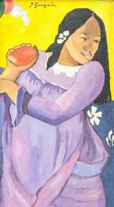 GAUGUIN Pola 1883-1961,Featuring portrait of a woman holding a mango,888auctions CA 2021-06-03