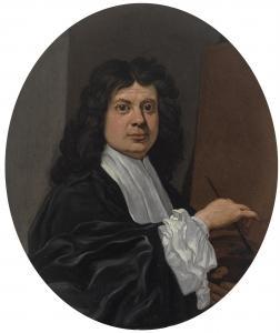 GAULLI BACICCIA Giovan Battista 1639-1709,SELF PORTRAIT OF THE ARTIST PAINTING AND HOLDIN,Sotheby's 2018-01-31