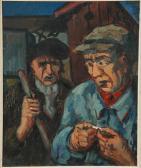 GAULT Marcel 1899-1989,Portrait de deux ouvriers,Sadde FR 2014-06-05