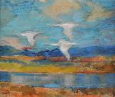 GAULT William,SWANS OVER WETLANDS,Ross's Auctioneers and values IE 2017-03-01