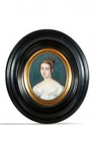 GAULY I.P 1818,Portrait d'une jeune femme à la robe blanche,Millon & Associés FR 2014-10-31