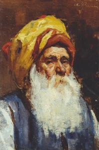 GAUSSEN Adolphe 1871-1954,Portrait d'homme au turban jaune,Etienne de Baecque FR 2023-04-25