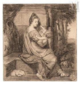 GAUTHEROT Claude 1796-1825,Femme et enfant jouant,Millon & Associés FR 2022-11-24