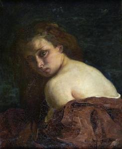 GAUTIER Armand Desire 1825-1894,Portrait de jeune femme aux épaules dénudée,1881,Etienne de Baecque 2020-03-16