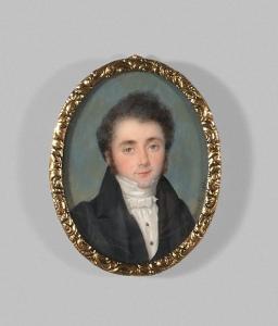 GAUTIER D'AGOTY Pierre Édouard 1775-1871,jeune homme à la redingote noire,1830,De Maigret 2022-05-20