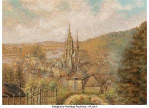 GAUTIER Louis François 1855-1947,Landscape with a country church,Heritage US 2022-09-08