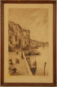 GAUTIER Lucien 1850-1925,Venetian canal scene,1887,Eldred's US 2008-12-05